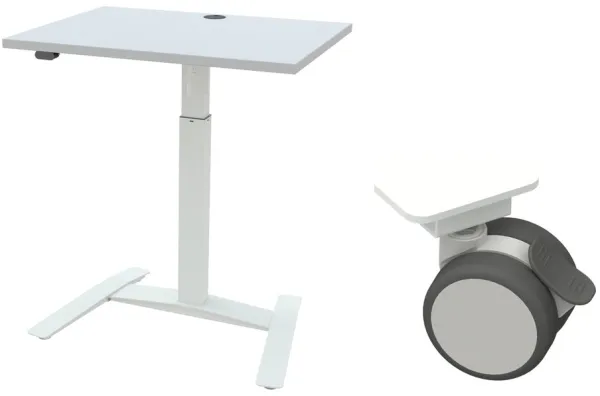 Single height-adjustable desk - Wheels