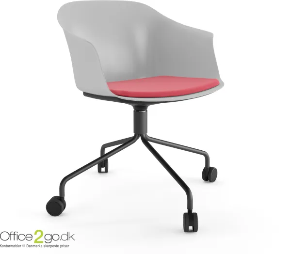 Polytone C chair - with swivel frame and wheels - seat upholstery