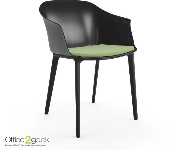 Polytone C chair - black legs - seat upholstery